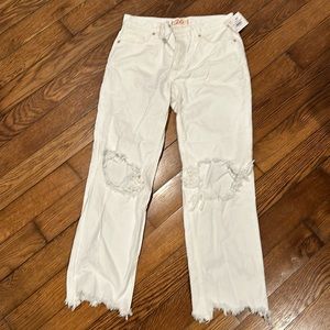 Free people straight Jean white